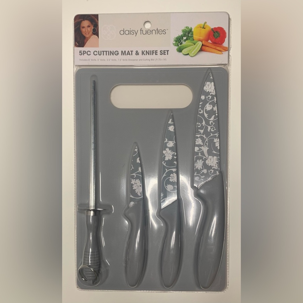 5pc cutting mat and knife set